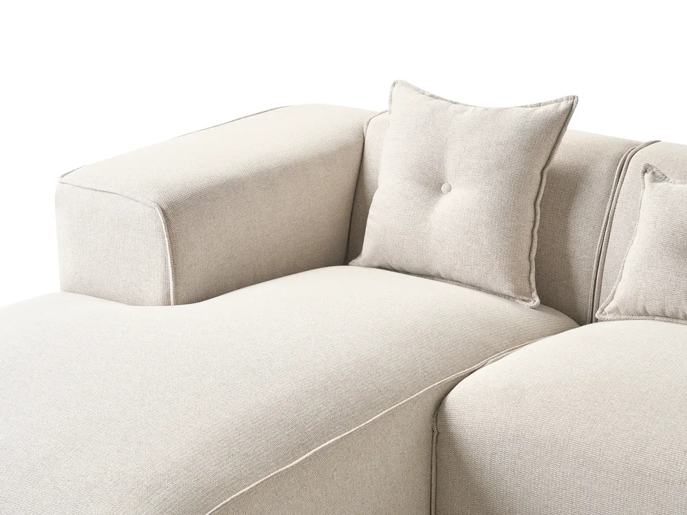 Ecksofa 3-Sitzer DOLVA Stoff Hellbeige rechtsseitig_984411