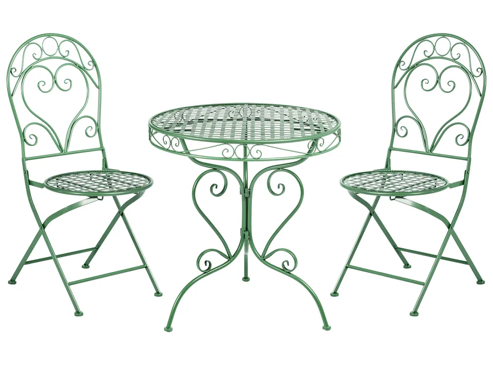 Bistro Set ALBINIA Metall Grün