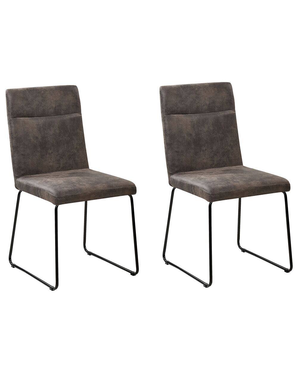 Set of 2 Dining Chairs NEVADA Fabric Dark Grey