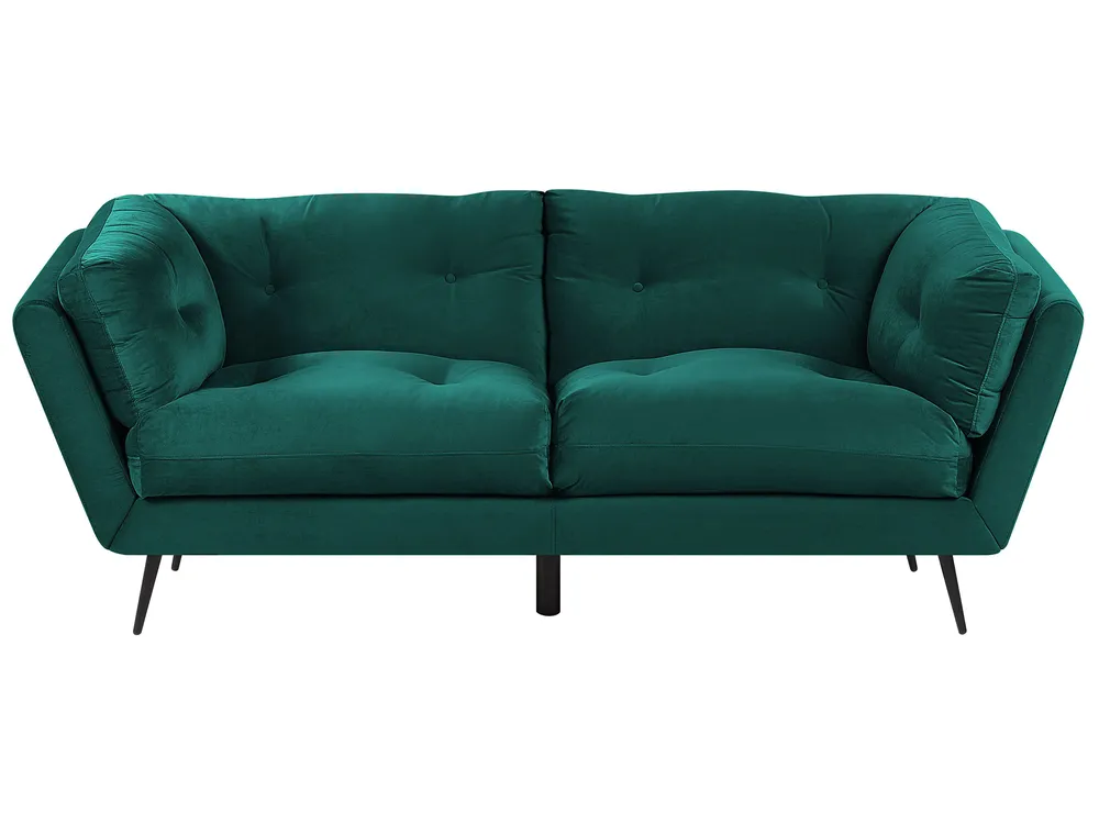 Sofa 3-Sitzer LENVIK Samtstoff Smaragdgrün