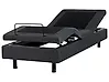 Verstellbares Bett ohne Kopfteil Stoff DUKE 80 x 200 cm Dunkelgrau