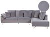 Ecksofa 4-Sitzer LUNNER Cord Grau linksseitig