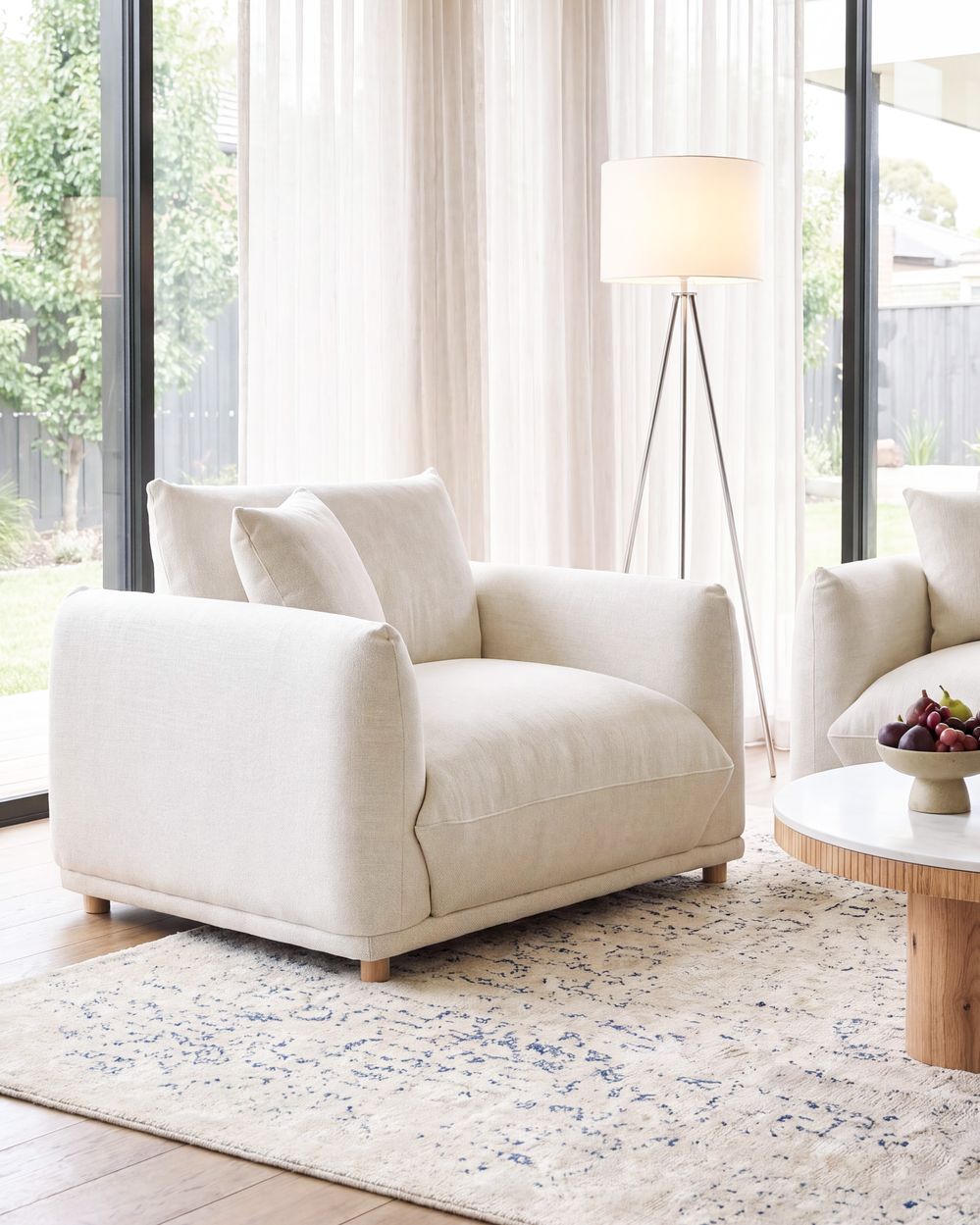 Armchair LUVOS Fabric Off-White