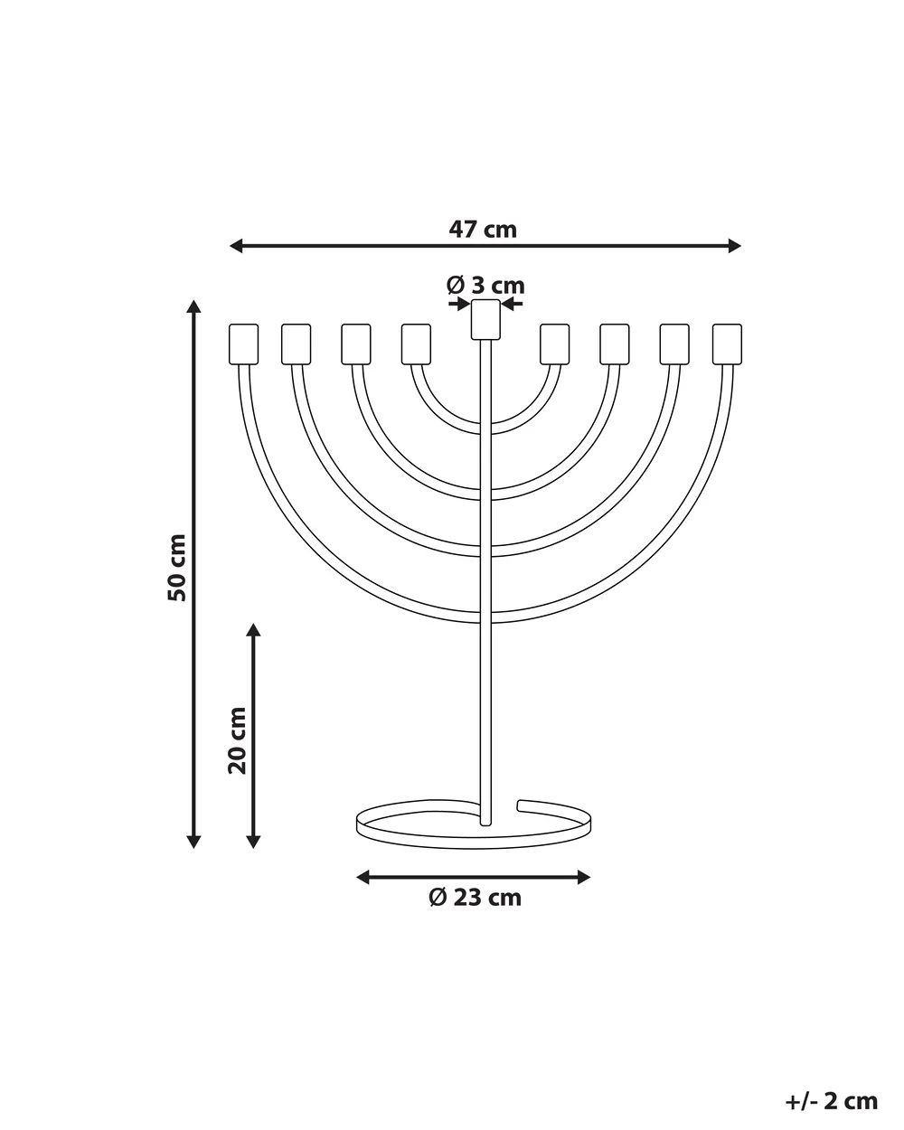 Kerzenständer AMORA 50 cm Metall Gold_968490