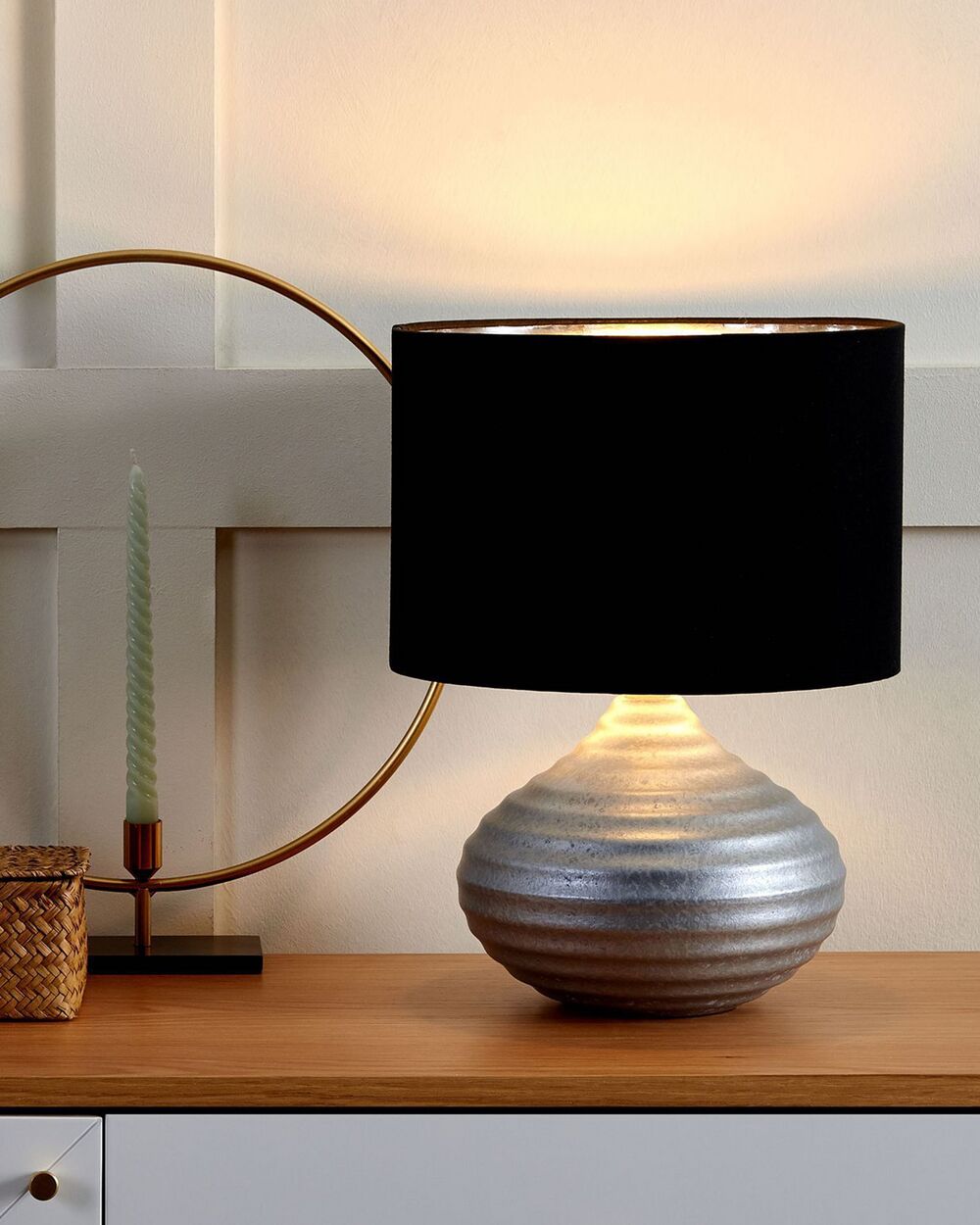 Lampe à poser KUBAN Céramique Argenté