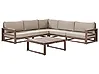 Garten Ecksofa mit Tisch 5-Sitzer TIMOR modular zertifiziertes Akazienholz Dunkelbraun