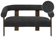 Sofa 2 Seater ILBRO Boucle Black/ Dark Brown_984884
