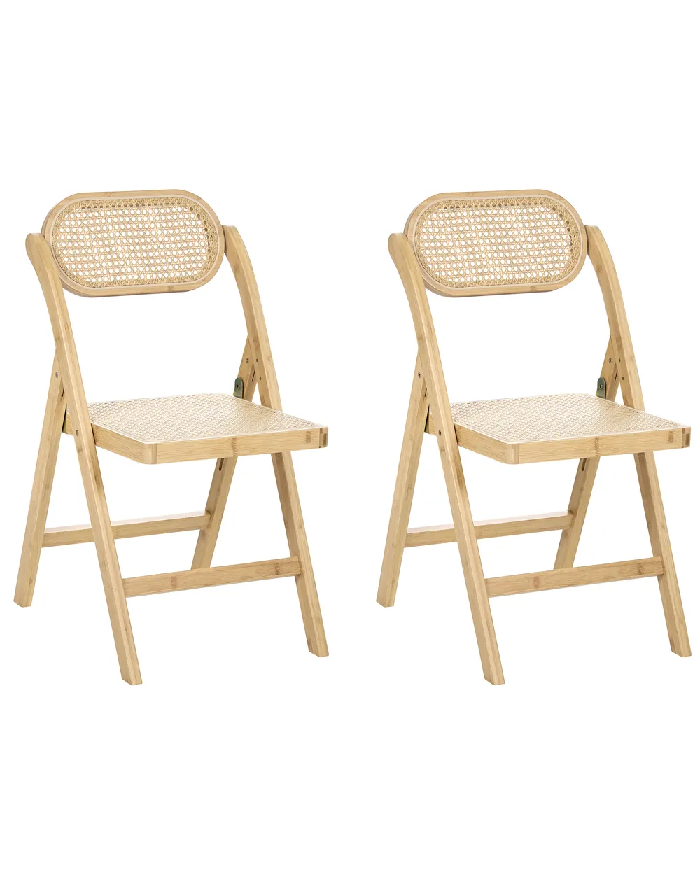 Esszimmerstuhl 2er Set klappbar ORAISON Bambus Hellbraun