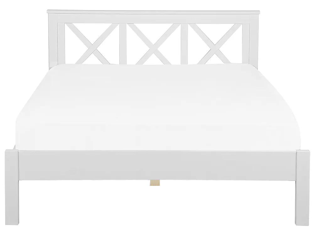 Bed Pine Wood TANNAY 180 x 200 cm (EU Super King) White_735696