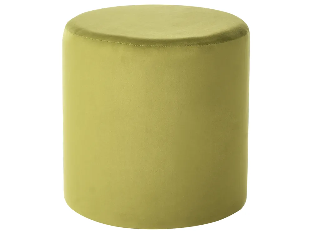 Pouf LOVETT Samtstoff Olivgrün