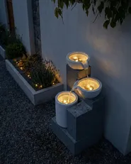 Gartenbrunnen LED NAGAMI Grau_1059547