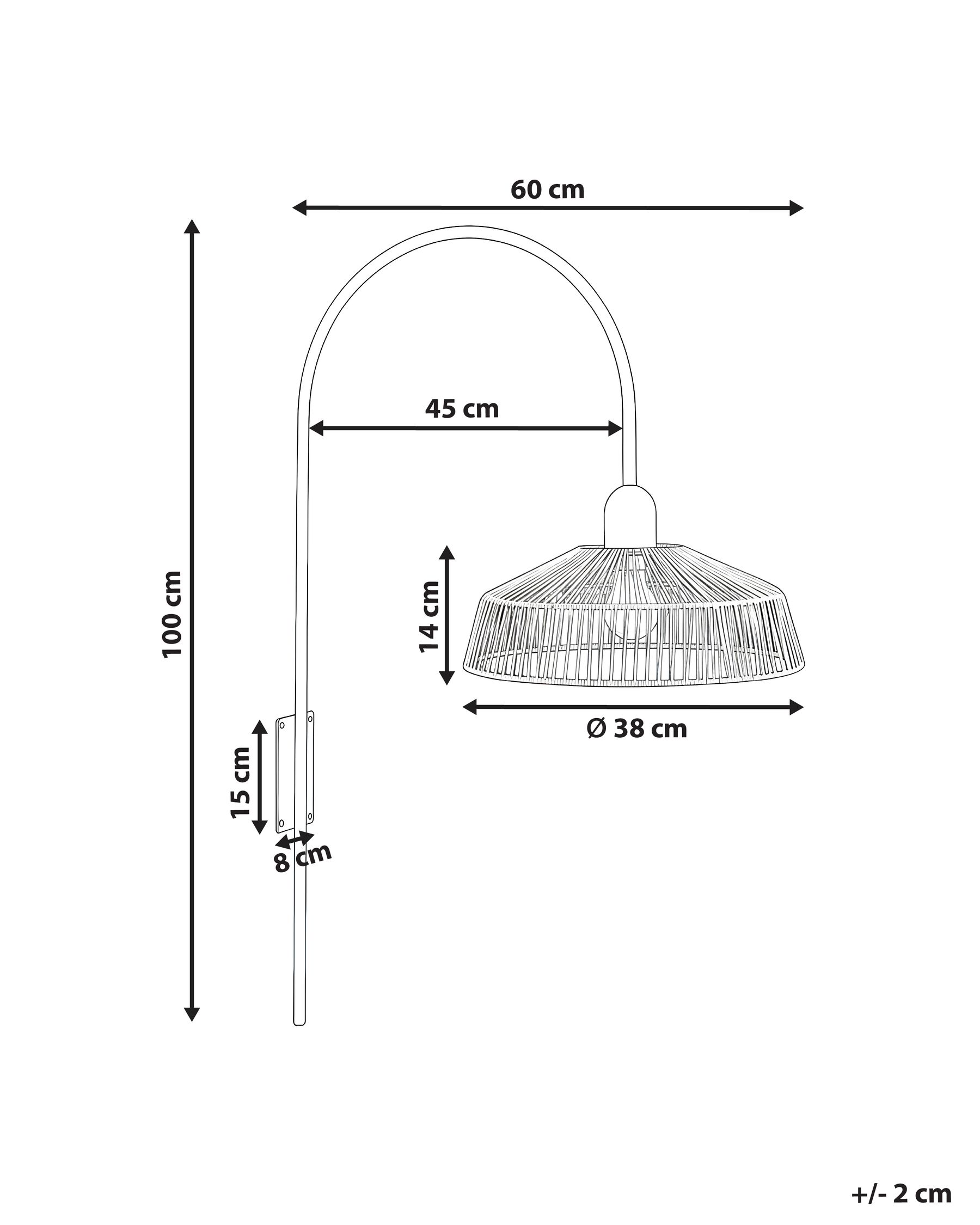 Wandlampe NOSARA Papierschnur Naturfarben_1036407