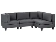 Modular Corner Sofa 4 Seater UNSTAD Fabric Dark Grey Left Hand_924611