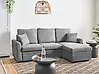 Eckschlafsofa NASSJO Kunstleinen Grau linksseitig