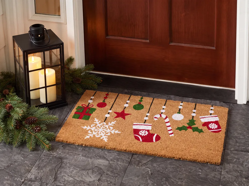 Fußmatte ZALUMO Bunt 45 x 75 cm Weihnachtsmotiv Kokosfasern