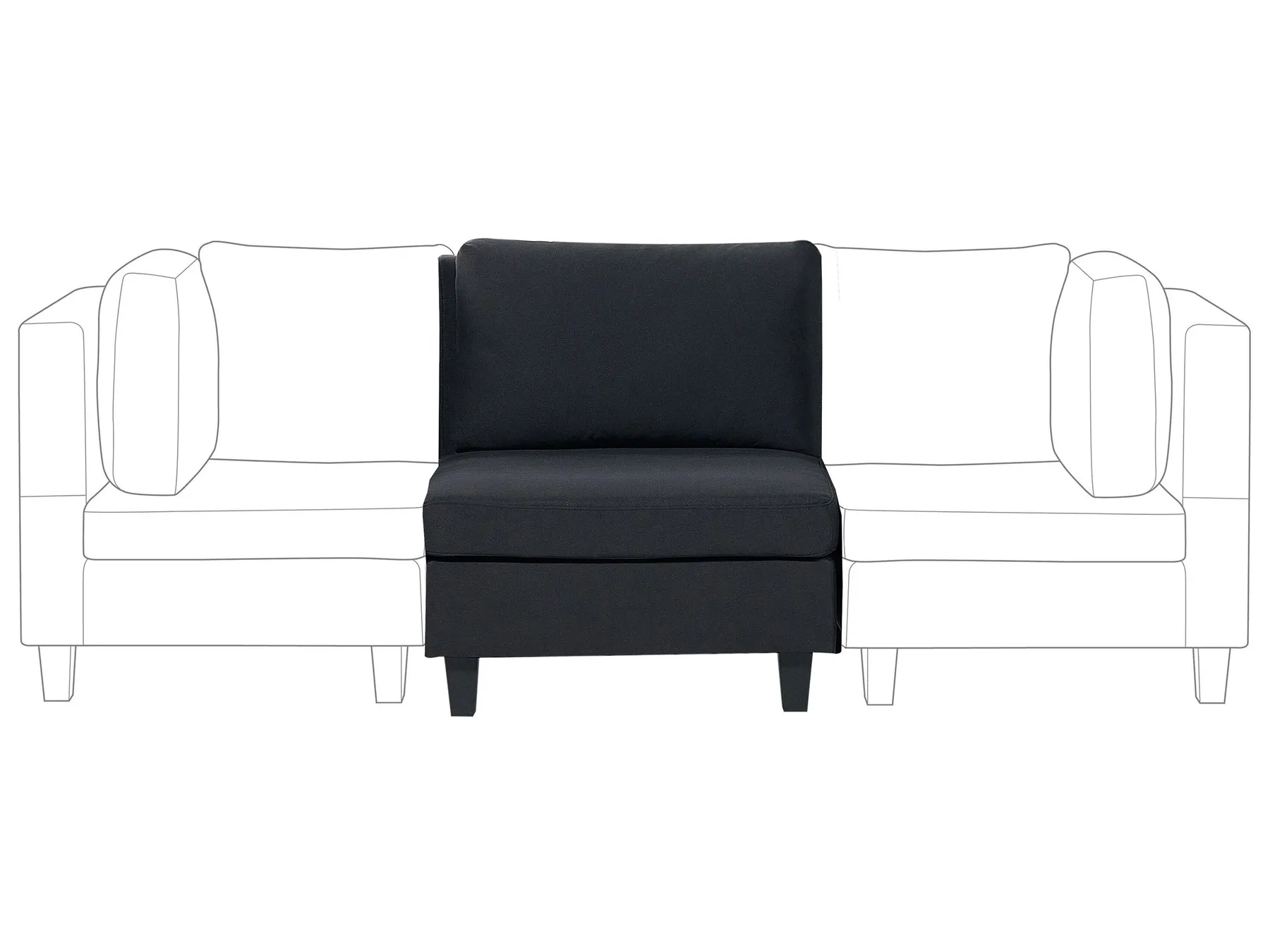 1-Seat Section UNSTAD Fabric Black_893359