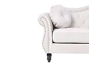 Sofa 3 Seater SKIEN Velvet Light Beige_1170456