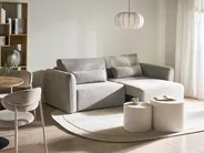 Schlafsofa 3-Sitzer VAXHOLM mit Stauraum Stoff Grau_1026867