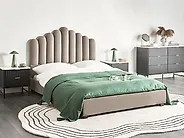 Bett mit Lattenrost Samtstoff VINCENNES 140 x 200 cm Taupe_1174289