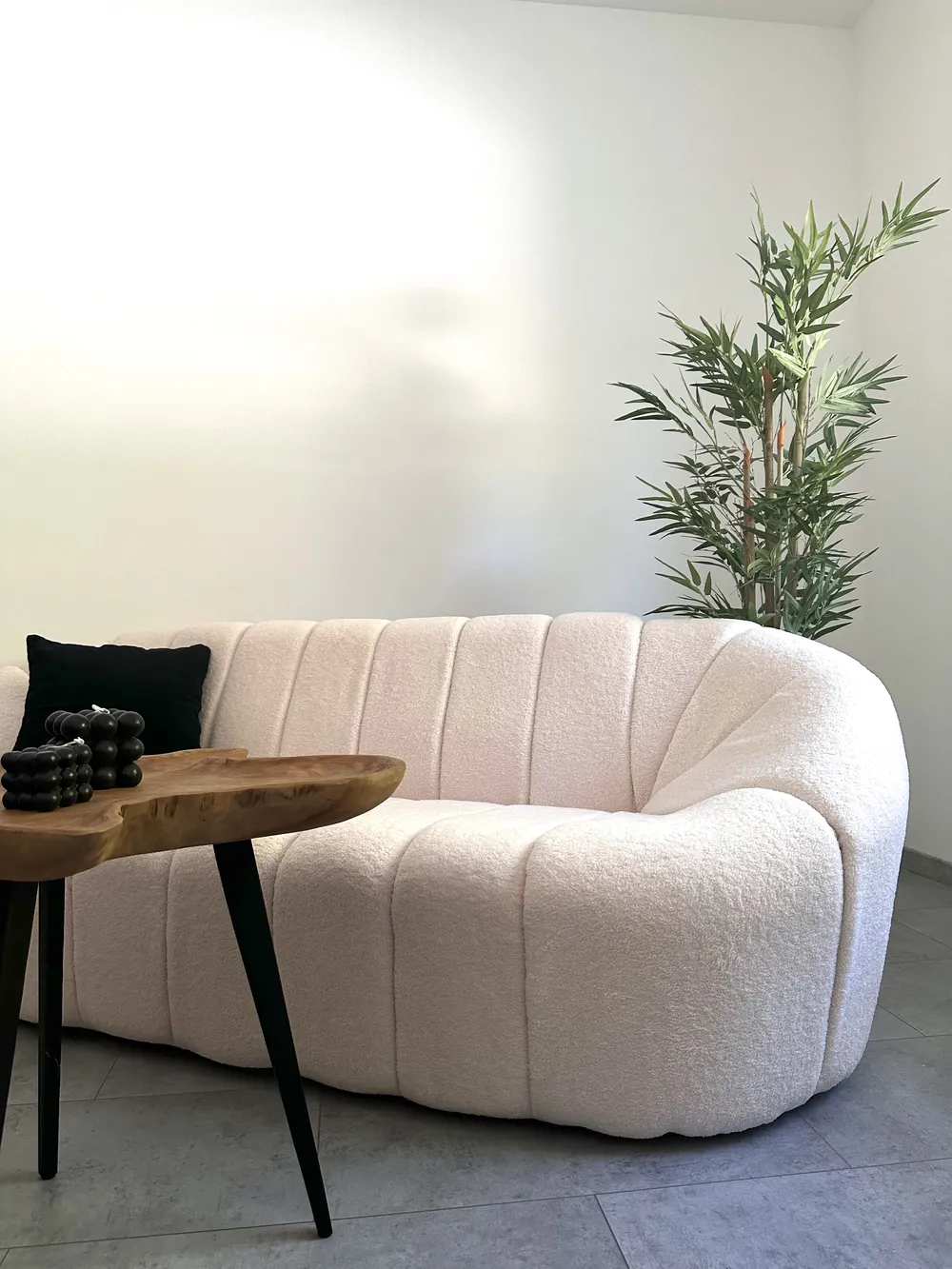 Sofa 3 Seater LOMMA Boucle White_867146