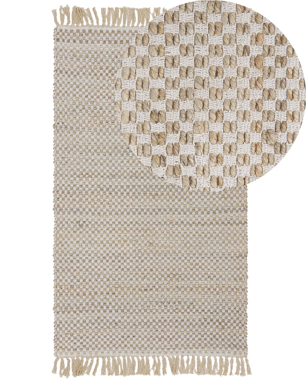 Teppich beige kariertes Muster verschiedene Größen ZERDALI