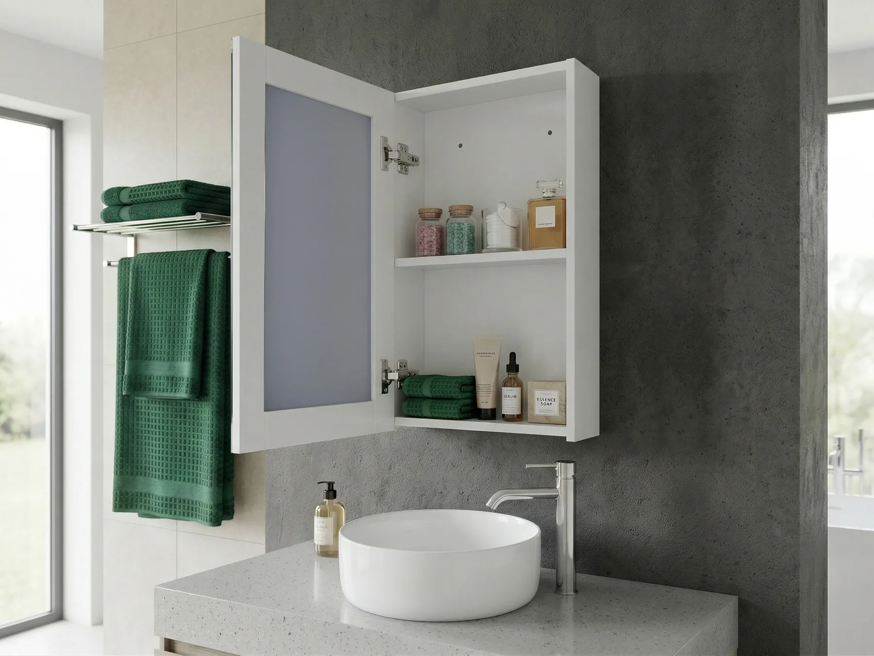 Bad-Spiegelschrank PRIMAVERA 40 cm 60 cm Weiß_811293