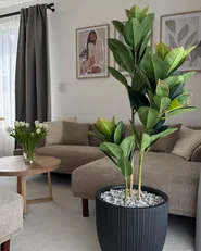Ecksofa 3-Sitzer HOLT mit Ottomane Stoff Taupe linksseitig_977843