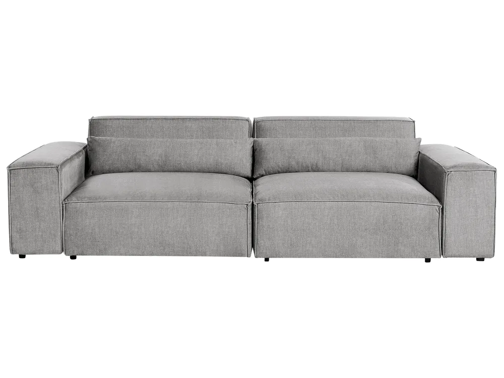 Modulsofa 2-Sitzer HELLNAR mit Ottomane Stoff Grau_911775