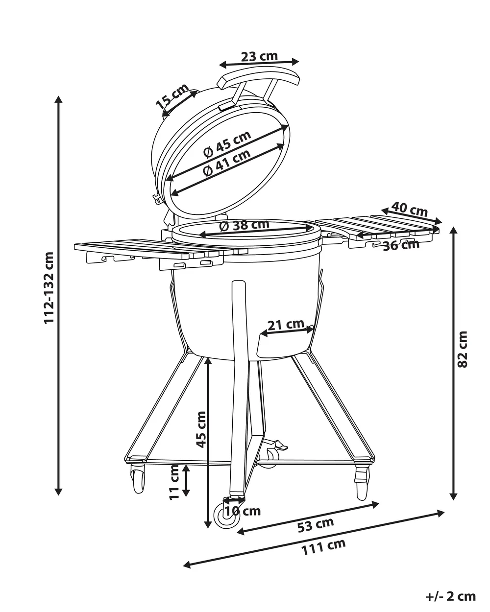 Holzkohlegrill KAMADO Keramik Schwarz_1008179