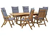 Gartenmöbel Set 6-Sitzer JAVA inkl. Kissen Akazienholz Blau