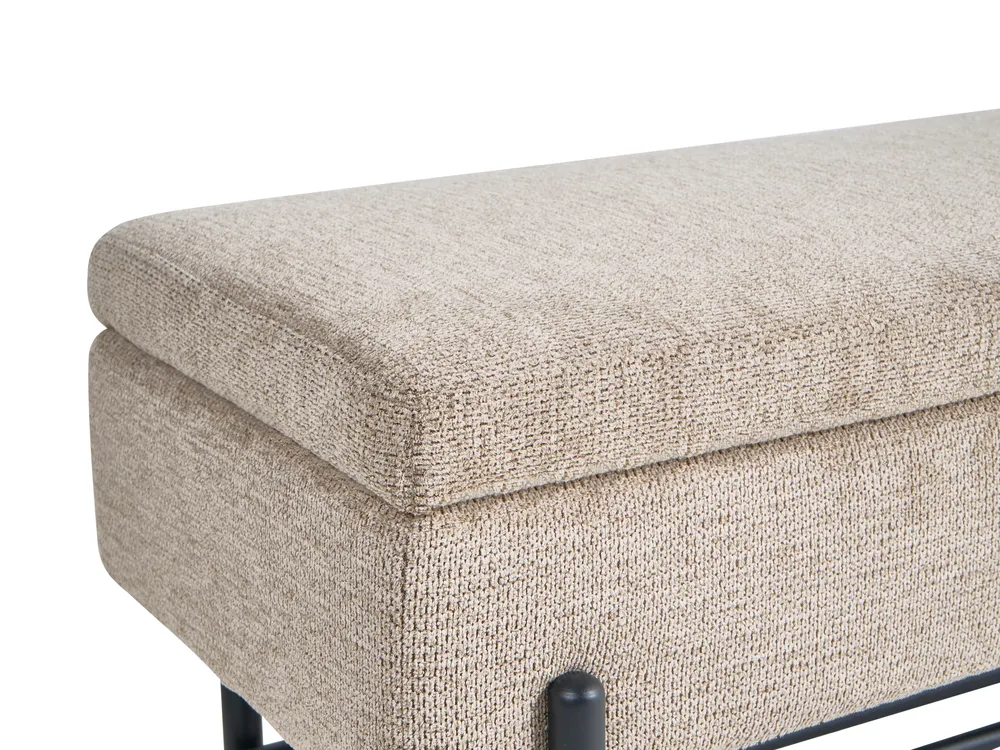 Schuhbank SOLVANG Stoff Taupe mit Stauraum_1043723