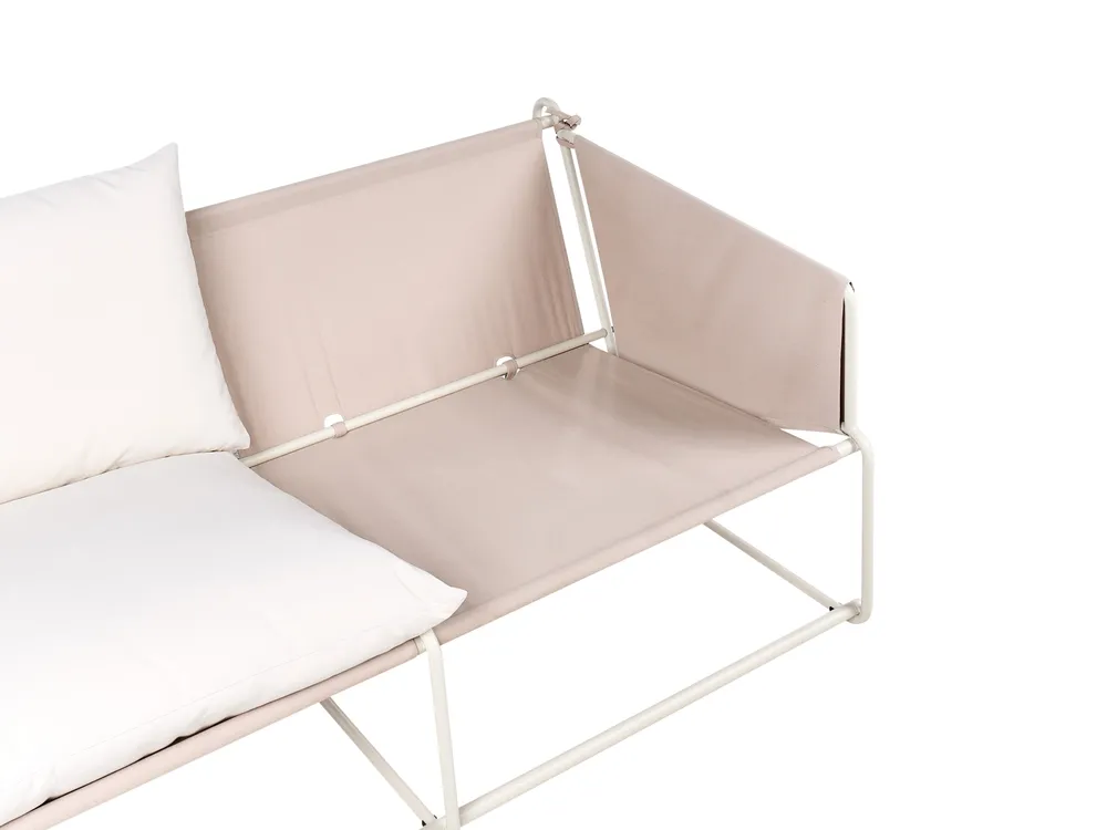Gartensofa Set 4-Sitzer PONTE Metall Hellbeige_1013459