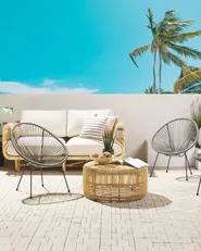 Gartenstuhl 2er Set ACAPULCO II Polyrattan Dunkelgrau_795182