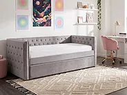 Ausziehbett Samtstoff GASSIN 90 x 200 cm Grau_1154762