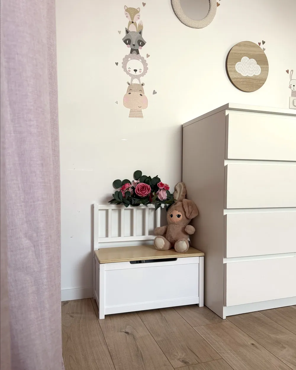 Storage Bench BERRIMA Pine Wood Light Brown/ White_1156447
