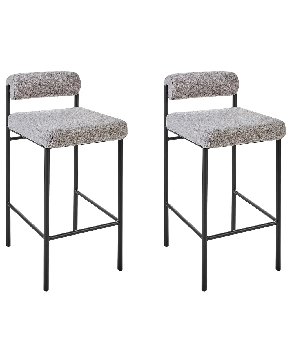 Set mit 2 Barstühlen AMAYA Bouclé Grau_928347