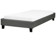 Bett ohne Kopfteil Stoff ROANNE 90 x 200 cm Grau_721502