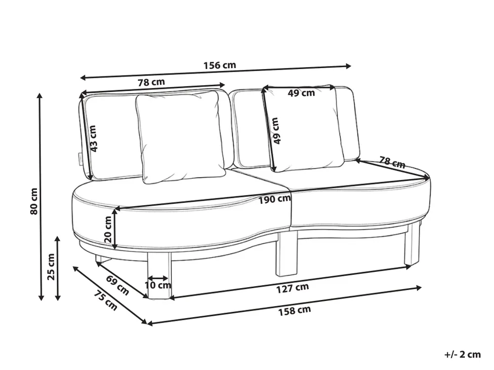 Garden Sofa 2 Seater ARZELLO Acacia Wood Light Brown_1160459