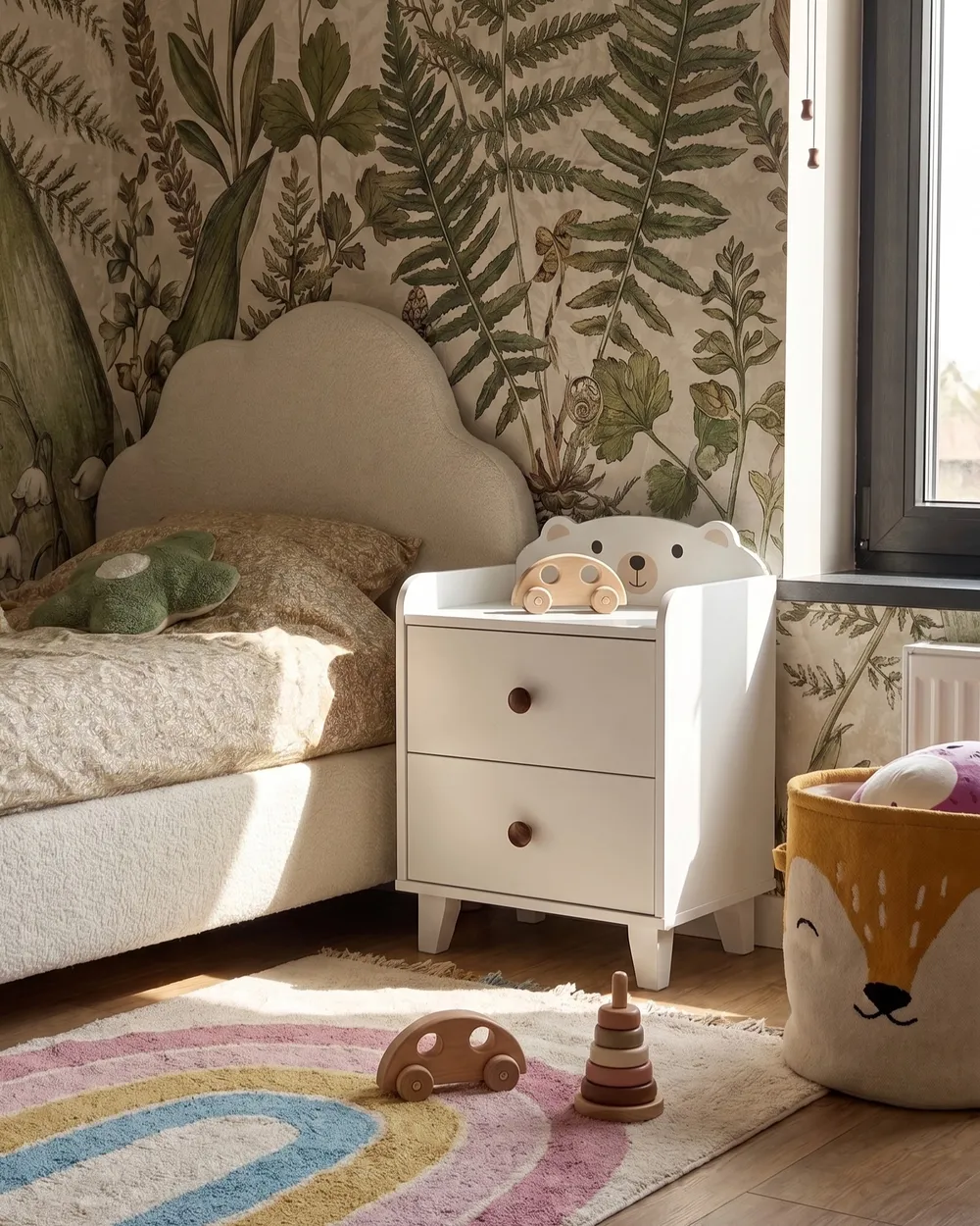 2 Drawer Bedside Table MIMILI 56 cm White_1115508