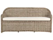 Gartenbank mit Auflage SUSUA 189 cm Rattan Naturfarben_957519
