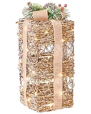 Weihnachtsdekoration 3er Set LED NAKILLA 64/54/42 cm Weihnachtsgeschenke Braun_1179711