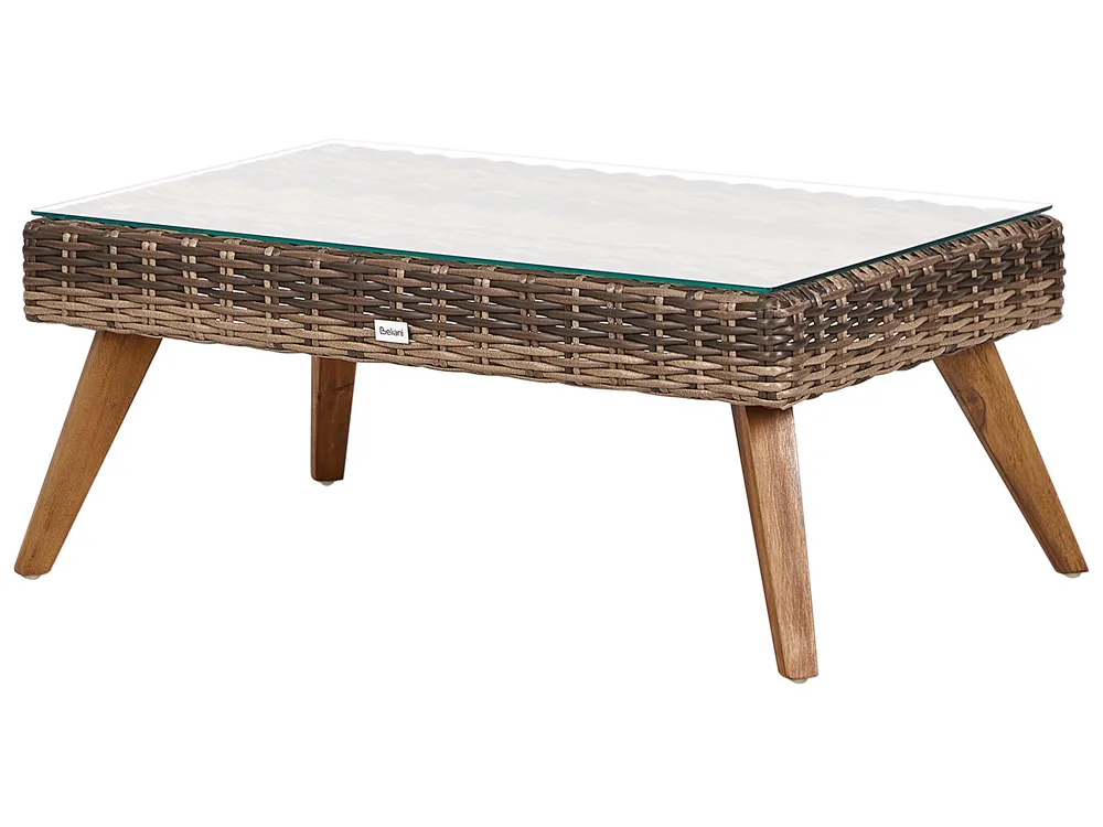 Garden Lounge Set with Table 4 Seater VITTORIA PE Rattan Olive Green_930739
