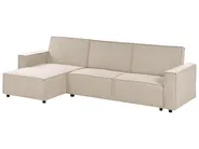 Eckschlafsofa 3-Sitzer ROMEDAL II Stoff Beige rechtsseitig_971610