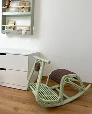 Kinderschaukelstuhl ASPRIA Rattan Hellgrün_975334