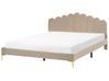 Bed Fluweel SAUVIAN 180 x 200 cm Taupe