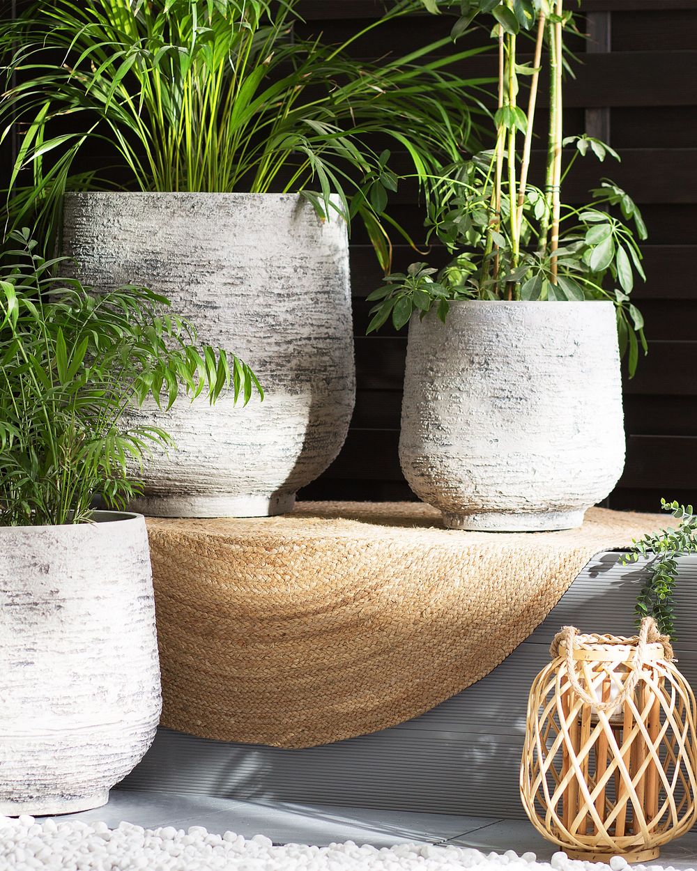 Cache-pot DIONI 32 cm Gris clair