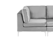 Modular Corner Sofa 4 Seater EVJA with Ottoman Velvet Grey Right Hand_789123