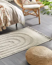 Teppich HAKKARI Hellbeige 80 x 150 cm Baumwolle_837827