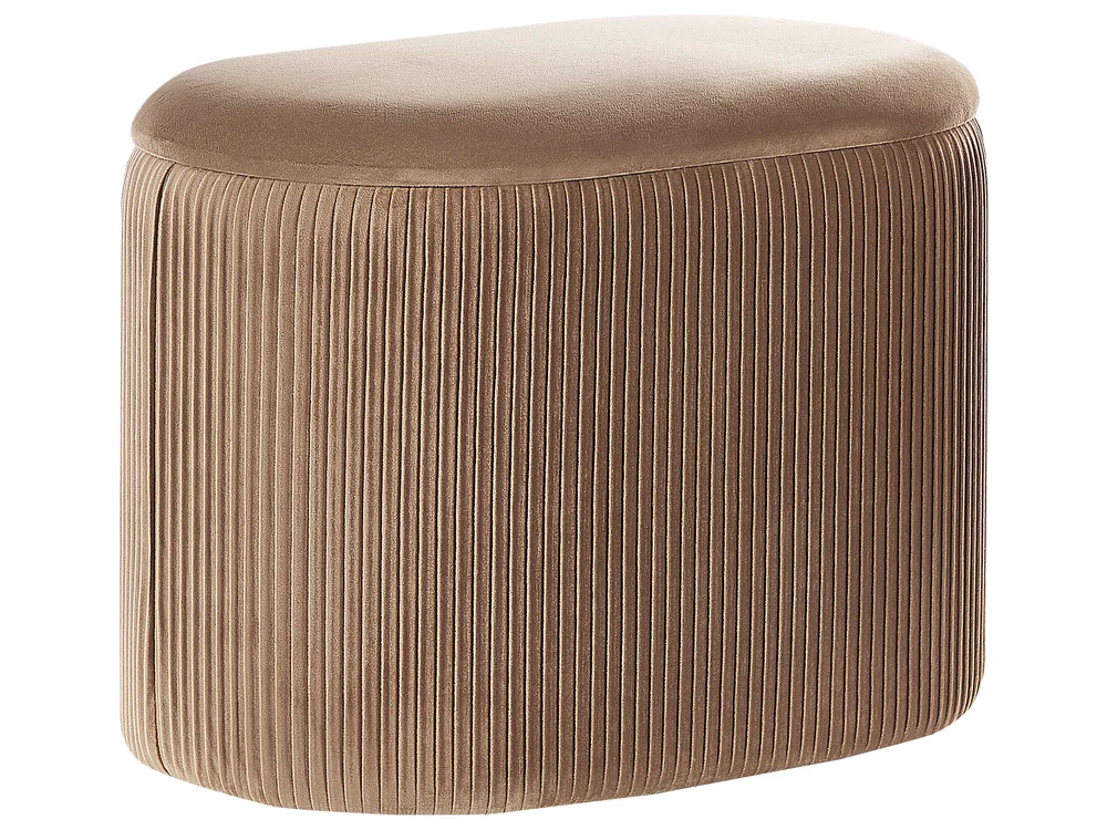 Pouf mit Stauraum RICHLAND Samtstoff Beige