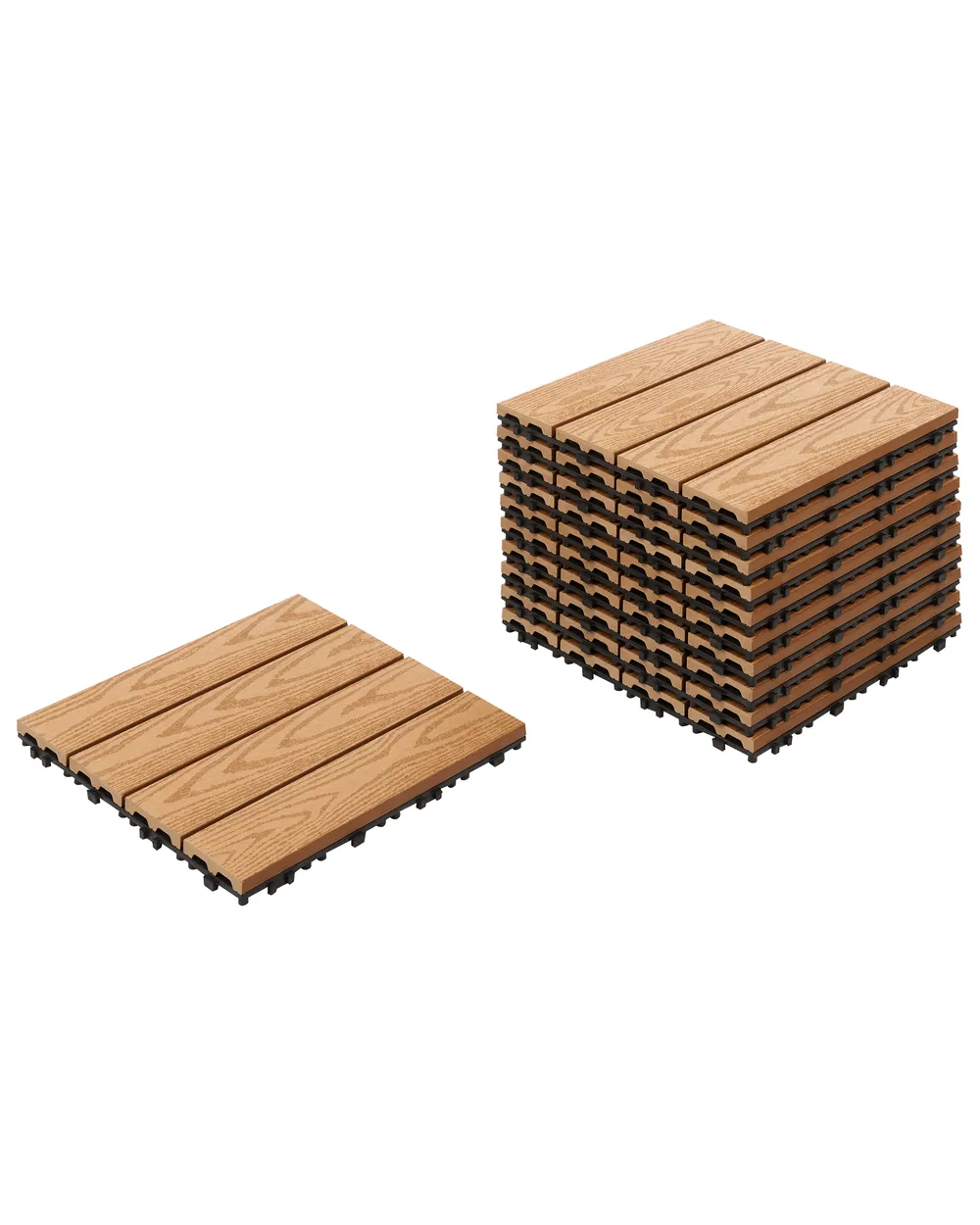 Terrassenfliesen ATESSA Holz- Plastik- Verbundstoffe (WPC) Hellbraun